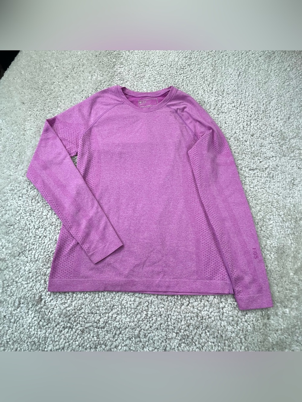 FIGS Salta Seamless Long Sleeve Underscrub Women Pink W22KW1010 Nurse Large